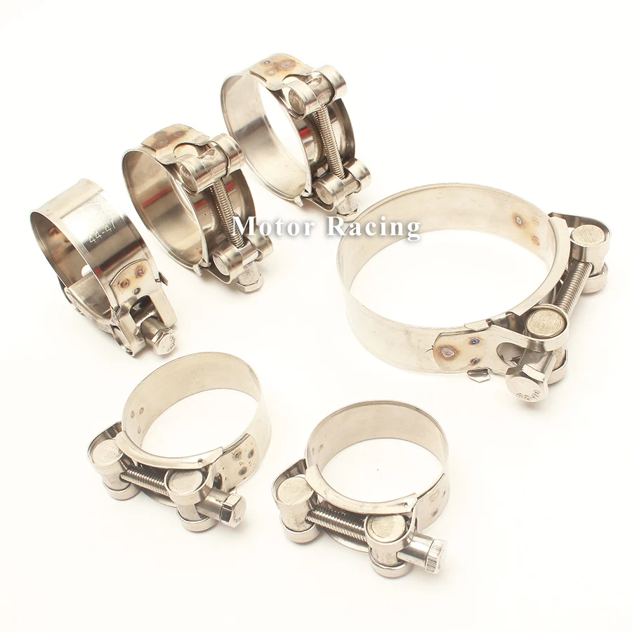 Motorcycle Exhaust Clamp Clip Stainless Steel Fixed Ring Support Mounting Bracket 36-39 40-43 44-47 48-51 52-55 74-79MM