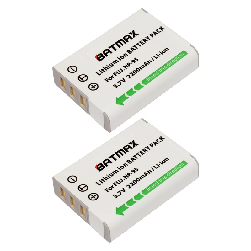 2pcs Battery NP-95 NP 95 Rechargeable Camera Battery For FUJIFILM FinePix F30 F31fd Real 3D W1 X-S1 X100 X100s