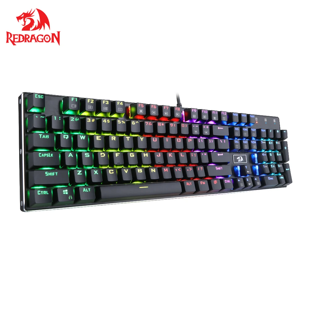 

Redragon Wired Mechanical Gaming Keyboard K556 RGB LED Backlit Aluminum Base 104 Standard Keys Teclado Gamer Floating PC Game