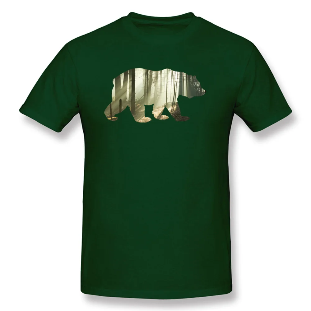 Thanksgiving Day T-shirts Top Quality Mountains Forest Bear Animal Print T Shirt For Men Big Sale Men\'s Short Sleeve Cotton Tees