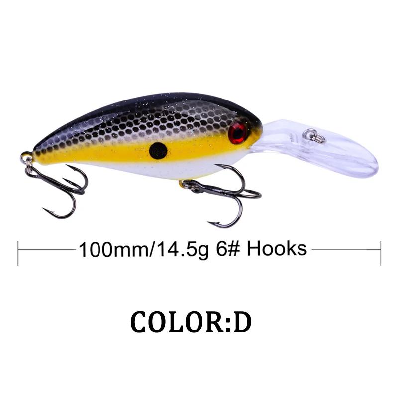 1Pcs 미노 10cm 14.5g 낚시 워 블러 인공 크랭크 미끼베이스 송어 낚시 루어 파이크 트롤링 pesca 크랭크 베이트 태클