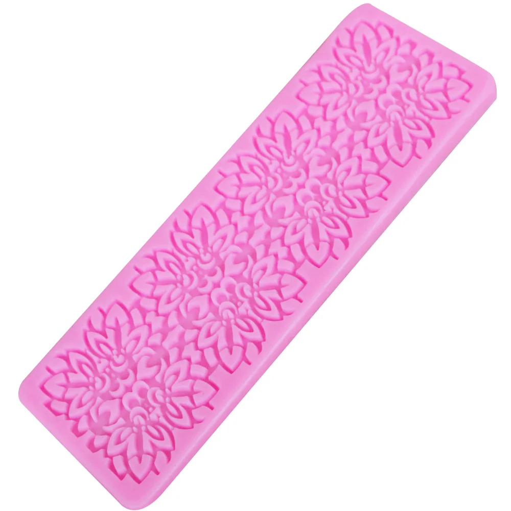 Byjunyeor F1006 flower lace Mat For Cake Border Sugarcraft Gumpaste Cake Decorating Tools
