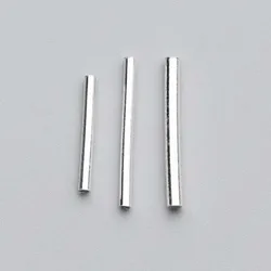 2pcs/lot 100% 925 Sterling Silver Long Tube Beads 15-20mm Bracelets Earrings Bangles Silver Beads Spacer DIY Jewelry Findings