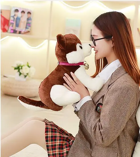 small cute plush Husky toy plush brown husky dog doll gift about 40cm