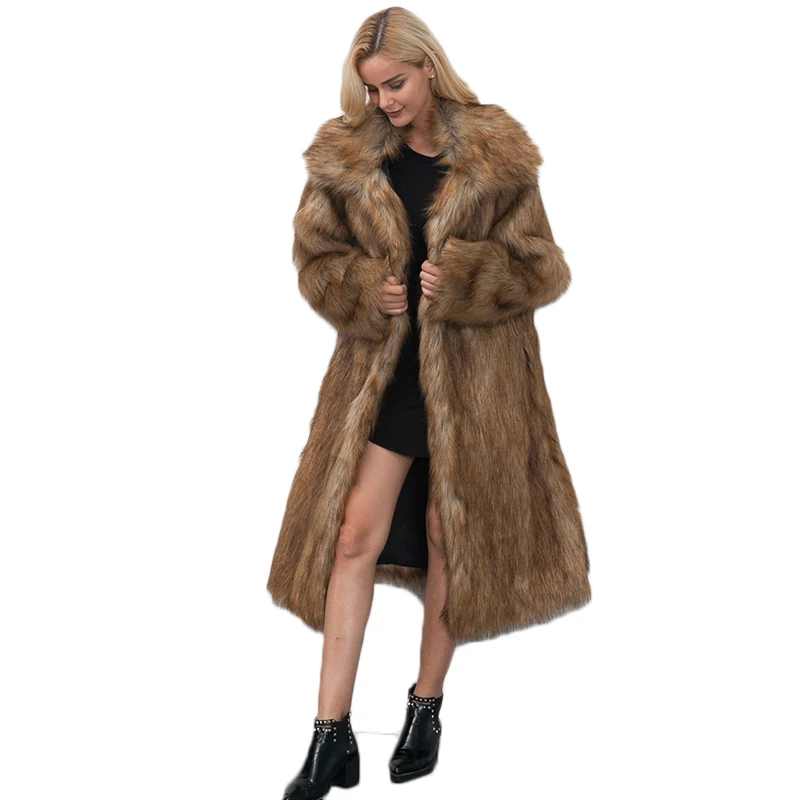 Casaco de pele de inverno para a mulher 2023 moda longa casaco de pele do falso casaco feminino plus size casaco de pele do falso parka das mulheres