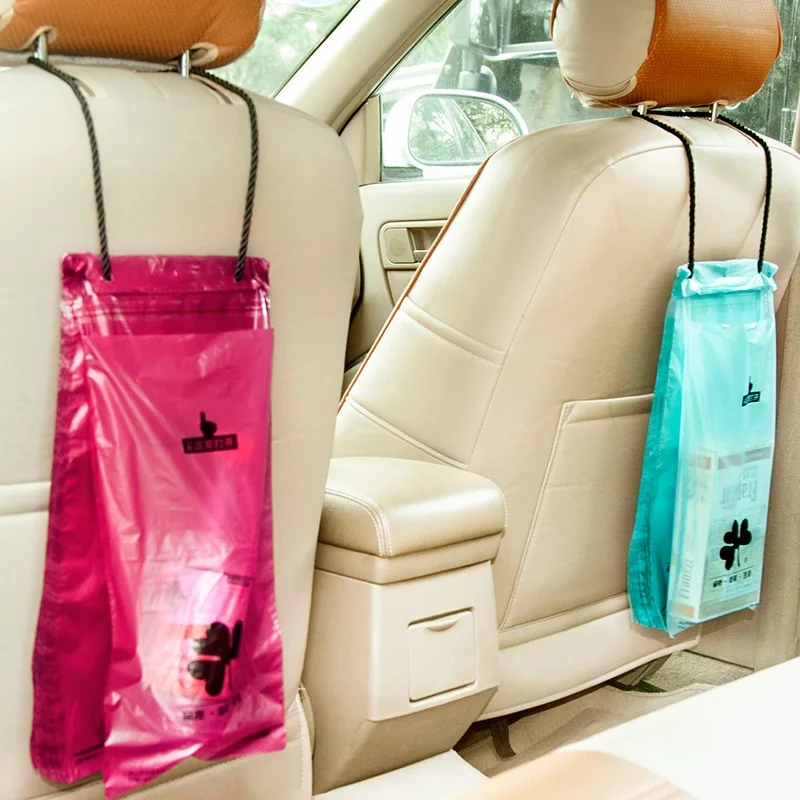 XZJJA 50Pcs/Pack Car Hanging Type Trash Bag On-board Back Seat Garbage Storage Bag Organizer Auto Backseat Hanging Wastebasket