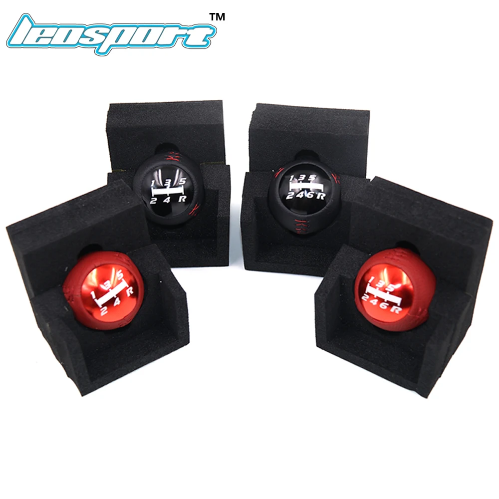 

Leosport-For mugen style black/red 5/6 Speed M10X1.5 Mugen Gear Shift Knob leather For Honda EK9 EP3 FN2 DC2 DC5 S2000 FD2