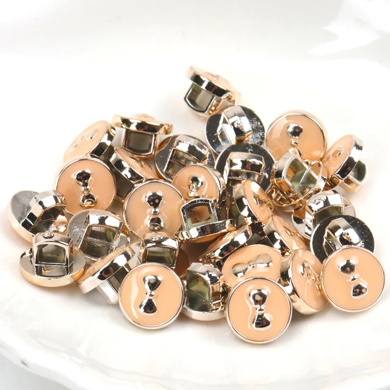 Acrylic Golden-Plated Buttons Garment Accessories DIY Sewing Supplies Painting Handmade Home Decoration 10~14mm 10pcs