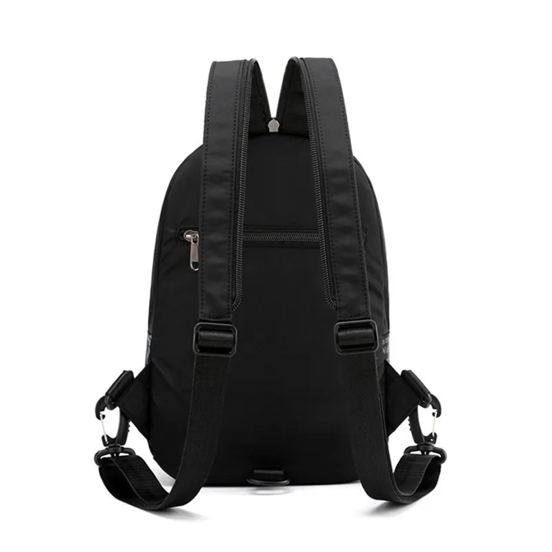 Street Brand Waterproof Headphone Cable Hole Small Backpack Men Shoulder Travel Bag