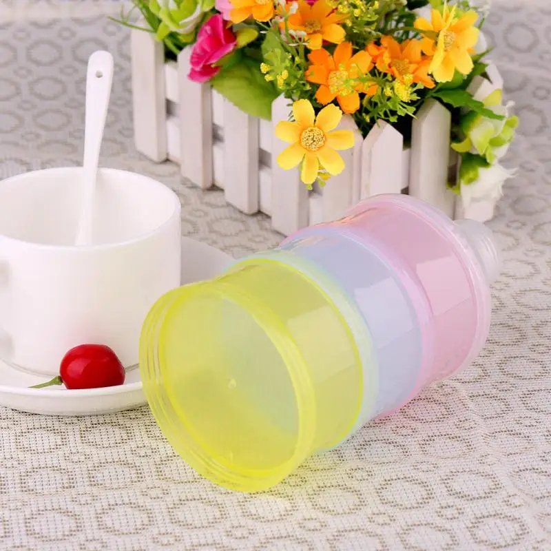 3 Layer Portable Baby Food Storage Box Essential Cereal Baby Formula Milk Powder Container PP Plastic Container for Milk Powder