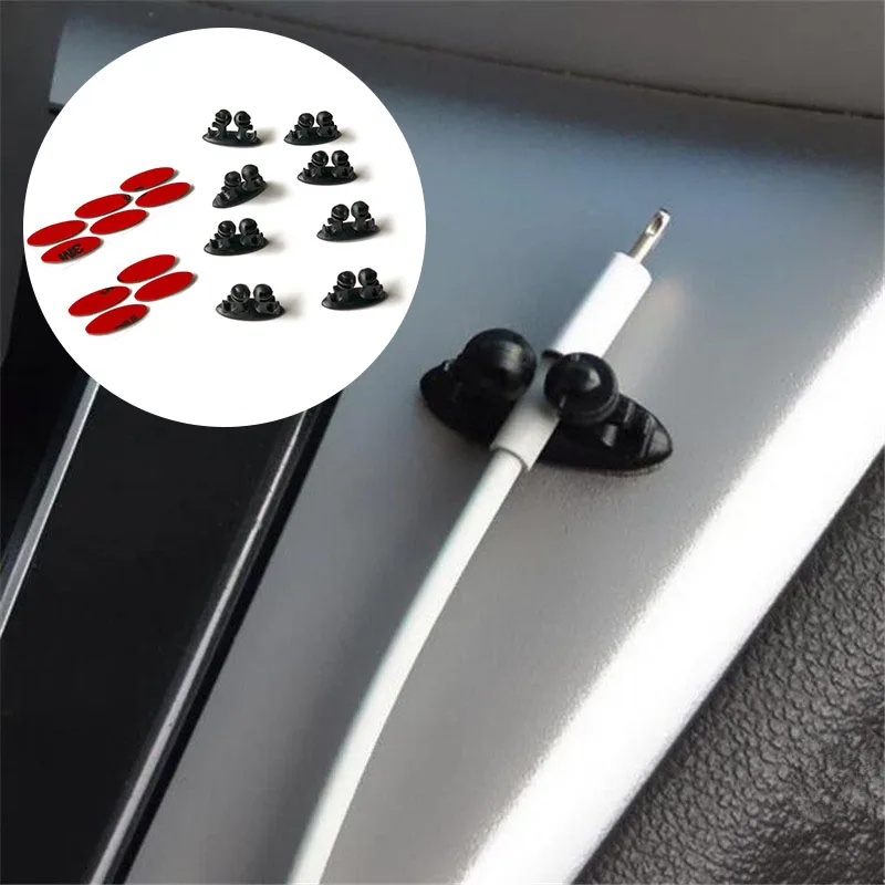 8Pcs/set Adhesive Cable Winder Car Interior Cable Clip Earphone Cable Organizer Wire Storage Holder Clip Cord Holder Promotion