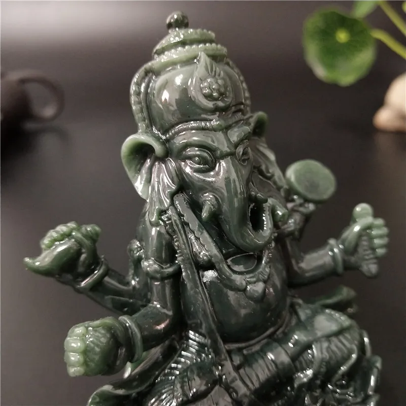 Lord Ganesha Buddha Statue Ganesh Elephant God Sculpture Hand Carved Figurines Home Decor Garden Decoration Lucky Gifts