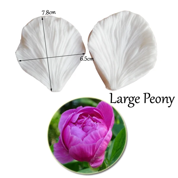 Large Peony Flower Veiner Silicone Mould Gumpaste Sugarcraft Fondant Flower Clay Craft Mould Cake Decorating Tools Baking CS286