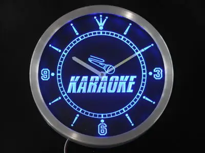 nc0272 Karaoke Room Display Neon Light Signs LED Wall Clock