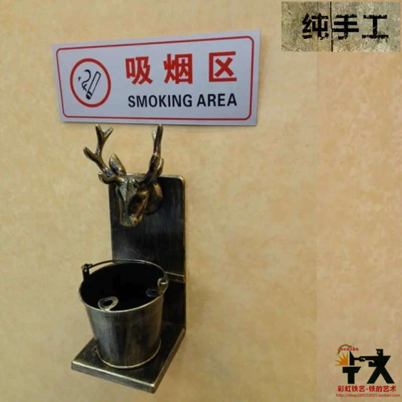 European style wall hanging ashtray bar retro cigarette ashtray Deer antler for husband gift