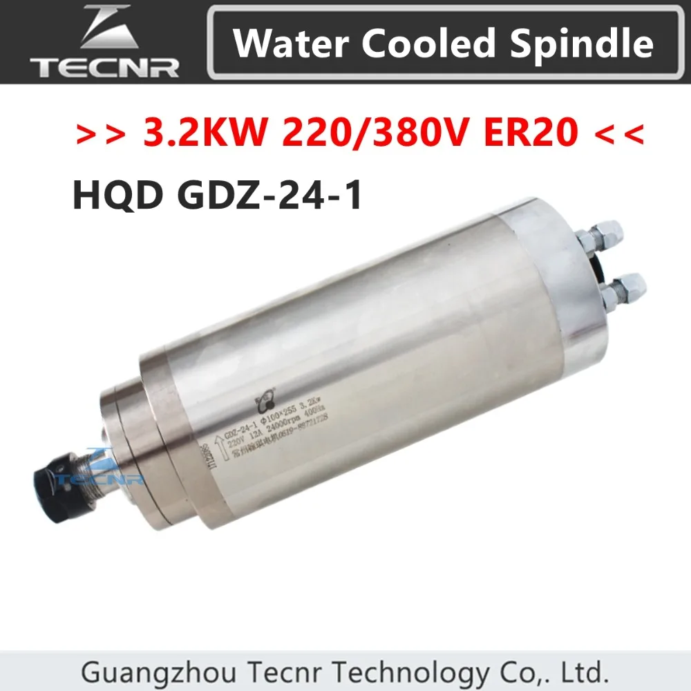 Hqd 3.2kw Água de Refrigeração do Motor do Eixo 220 v 380 v Diâmetro 100 mm Er20 Gdz241