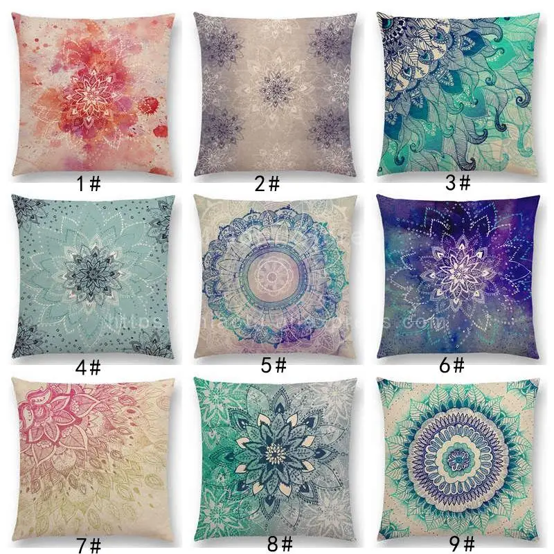 New Awakening Life Clarity Color Fade Inspire Pillow Case Imagine Dream Free Spirit Floral Mandalas Prints Cushion Cover