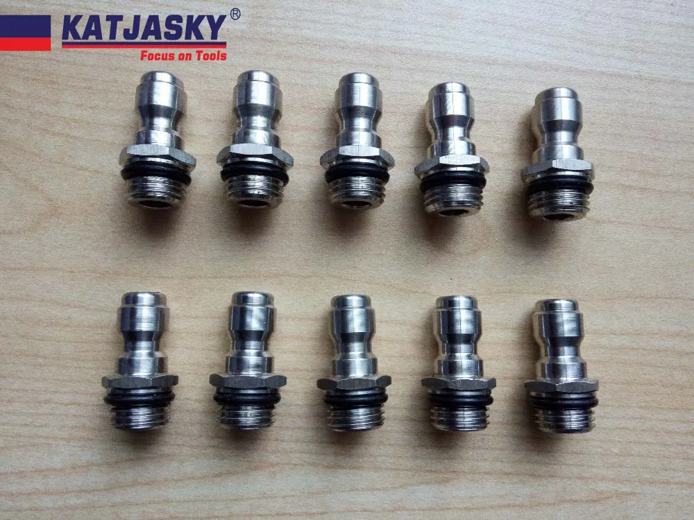 10pcs/lot free shipping G1/4 stainless steel quick release plug for washing gun foam generator gun quick connector