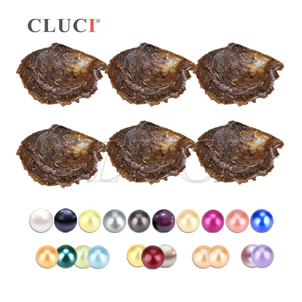 CLUCI 150pcs 6-8mm Mix 20 Colors Natural Round Akoya Pearls  Saltwater Beads Vacuum Packed Oysters with Pearls WP154SB