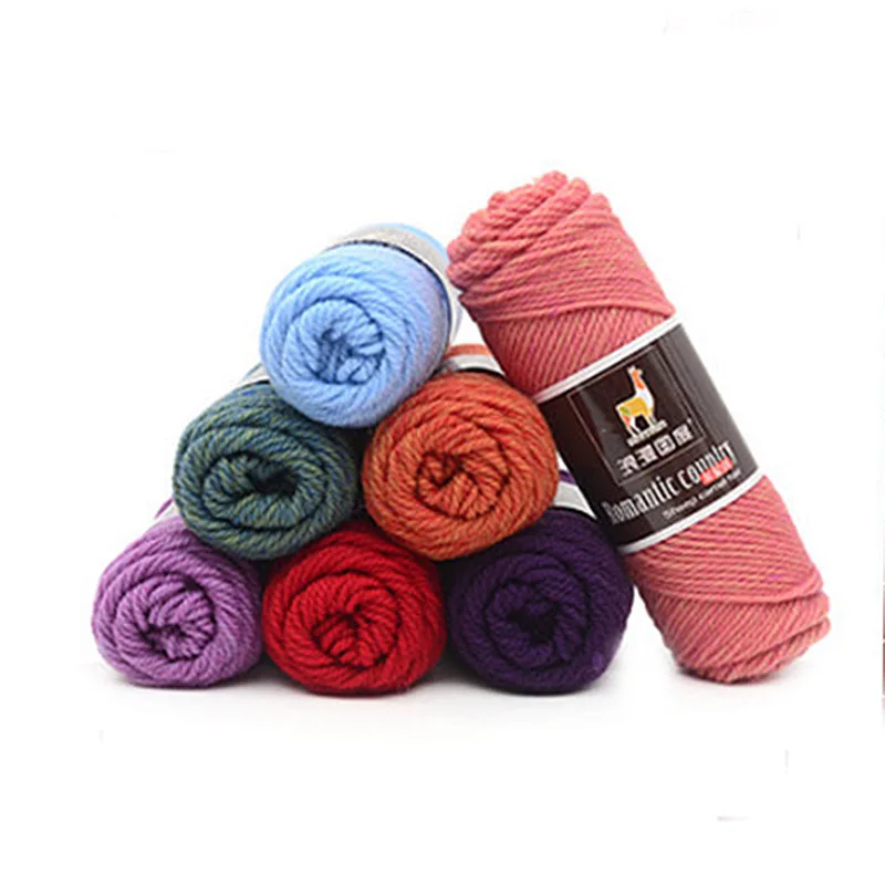 500G/5Pcs Worsted Alpaca Wool Silk Thick Crochet Yarn For Hand Knitting Eco-Friendly Dyed Knitting Wool Thick Thread