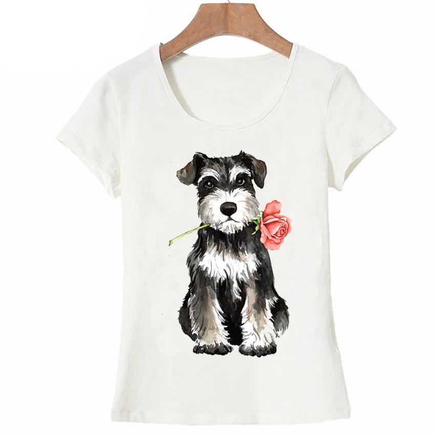 Valentine Rose Cardigan Welsh Corgi print maiden T-Shirt 2021 cute women T Shirt lovely dog design ladies Tops Pretty girl Tees