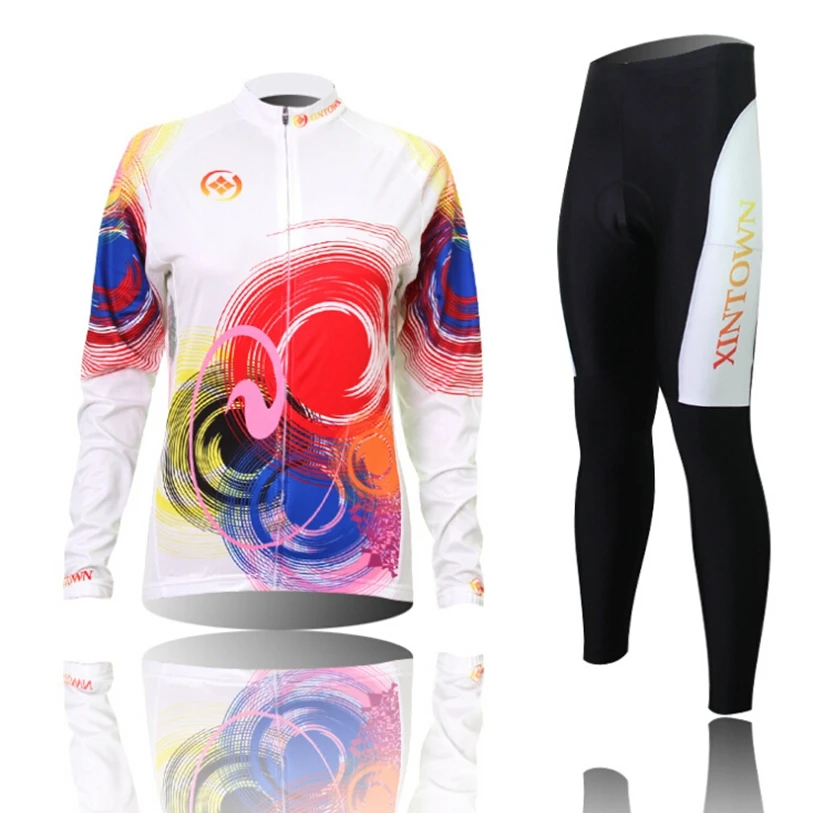 

Hot XINTOWN Women Bike Long jersey Pants Shade Pro Team Cycling clothing Riding Top MTB Wear Long Sleeve Shirts