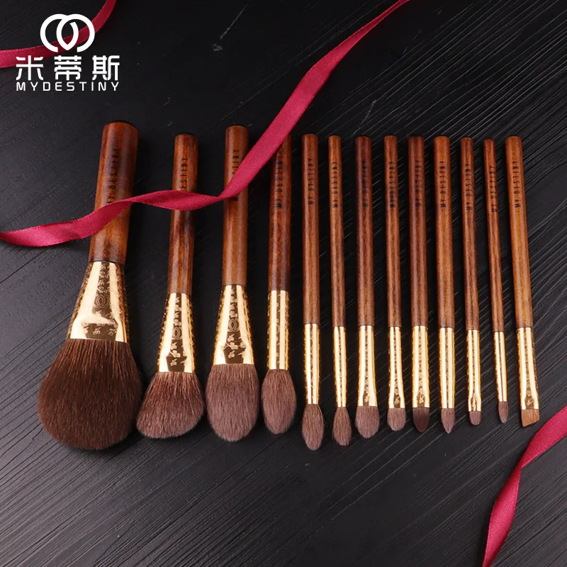 MyDestiny Luxurious Traditional Brush Set 13-Brushes Super Soft Australian Squirrel Hair Face Eye Brushes - Beauty Makeup Tools