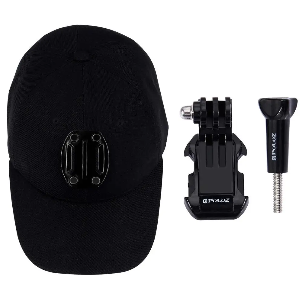 PULUZ for Go Pro Accessories Canvas Baseball Hat Cap W/ J-Hook Buckle Mount Screw for DJI Osmo Action/GoPro NEW HERO/6/5 Session