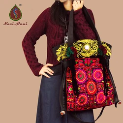 Chinese style women bags Large size Embroidery Canvas bags Vintage shoulder messenger bags Handmade ethnic bags