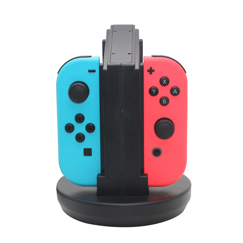 Round for JoyCon LED Indicater Game 4-Controllers Storage Holder Stand Support Charging Dock Station Charger For Switch