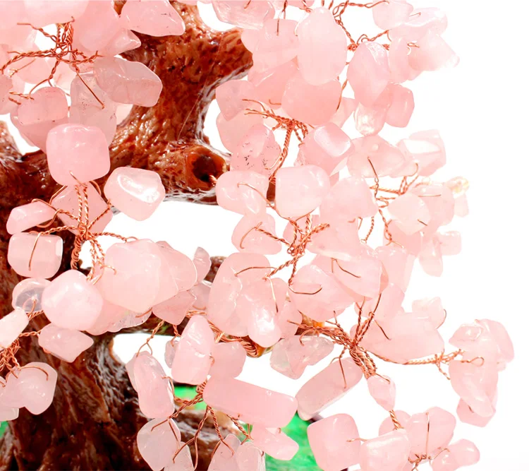 rose crystal money tree bonsai style for wealth luck home & wedding decoration