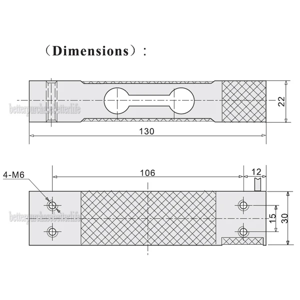 Parallel Beam Load Cell Sensor, 0-30kg/66lb Aluminum Alloy Material Shielding Cable