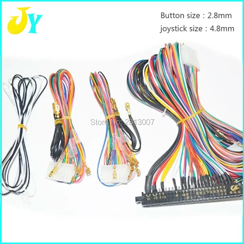 LCD Jamma Harness 28 pin with 6,8 buttons wires for arcade game machine/cabinet accessories 8 action button wire connect speaker