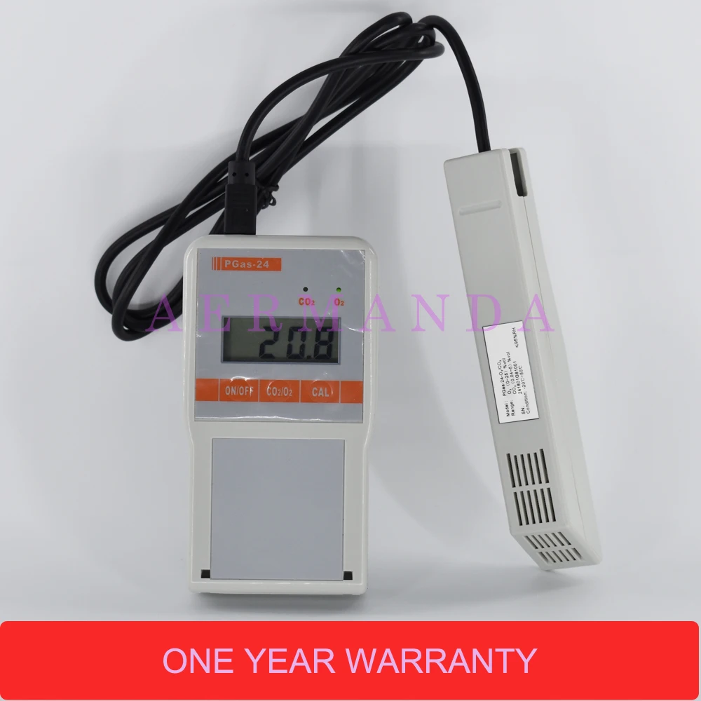 Oxygen and Carbon dioxide Alarm Detector PGas-24 O2/CO2 Portable 2 in 1 gas analyzer