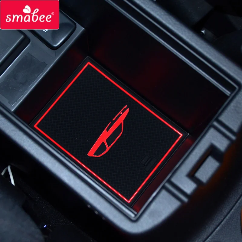 smabee Car Gate Slot Mats For Mitsubishi Outlander 2013 - 2019 3rd Gen Interior Accessories Door Groove Mat Non-Slip Rubber Pad