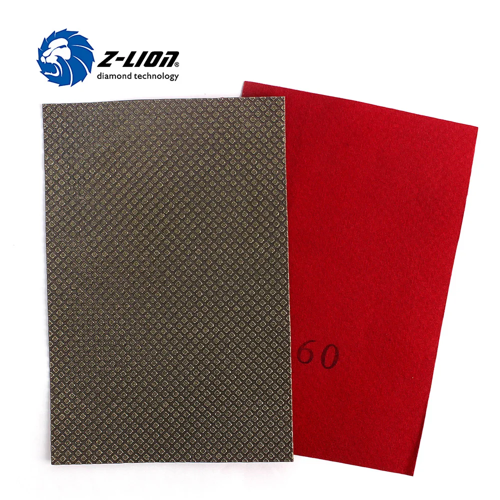 Z-LION 1 Piece Diamond Electroplated Polishing Sheet Abrasive Sandpaper 120*180mm for Grinding Stone Glass Ceramic Diamond Tool