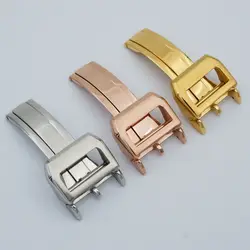 MAIKES High Quality Stainless Steel Folding Clasp 18mm Gold And Rose Gold Watch buckle For IWC Watch Band Strap