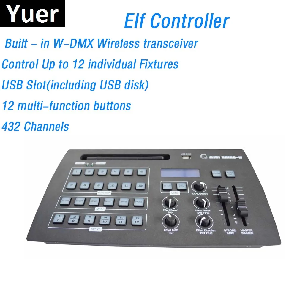 elf console mais recente 432 canais dmx controlador estagio iluminacao dj equipamentos dmx console para indooroutdoor do casamento discoteca shows 01