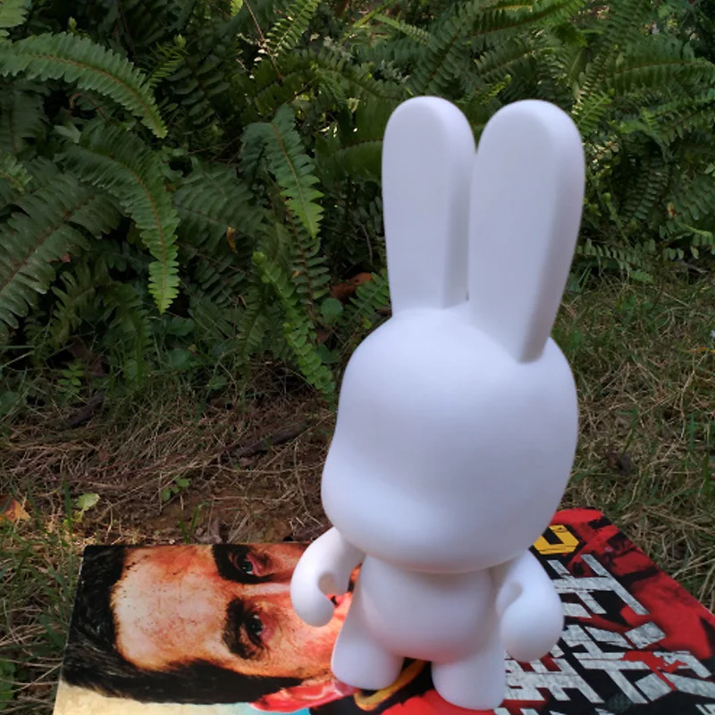 7-calowe długie ucho Kidrobot Rabbit PVC Doll DIY Paint Blank White Vinyl Toy Figure Niepomalowana lalka Munny World Doll w torbie Opp