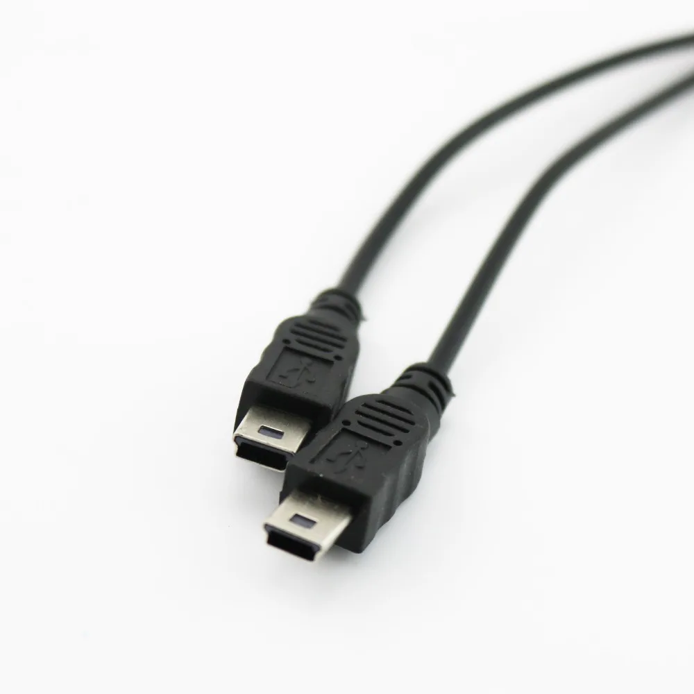 1pc Mini USB 2.0 Female To Dual 2x Male Splitter Y Extension Charger Adapter Cable Cord 30cm