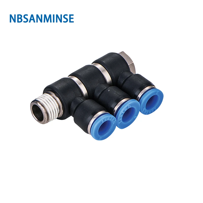 

10Pcs/Lot PHT 3 Coupling Tube Universal Triple Branch Union Fittings Plastic Banjo Air Push In Swivel Quick Connector Sanmin