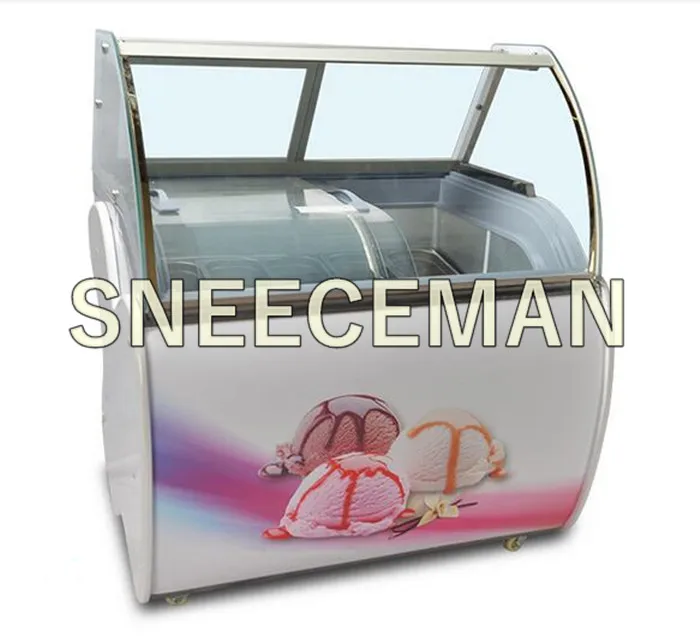 Six pan ice cream display showcase/gelato display cabinet with low price