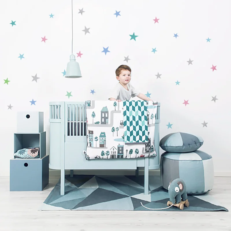 Niestandardowe naklejki ścienne z gwiazdami do pokoju dziecięcego Przedszkole dla dzieci Sypialnia Dekoracja domu Naklejki ścienne dla dzieci Naklejki ścienne Art Tapeta