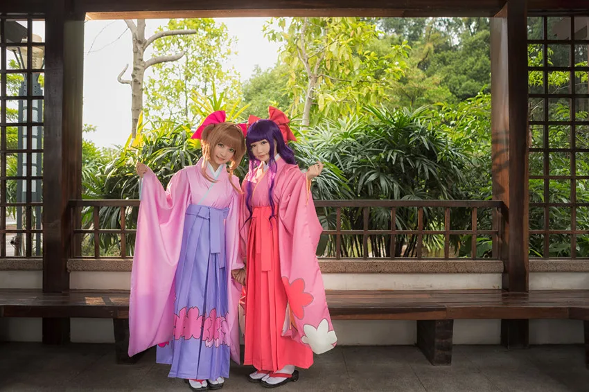 Cardcaptor Sakura kinomoto sakura Daidoji Tomoyo and Li Syaoran cosplay costume printting kimono 11