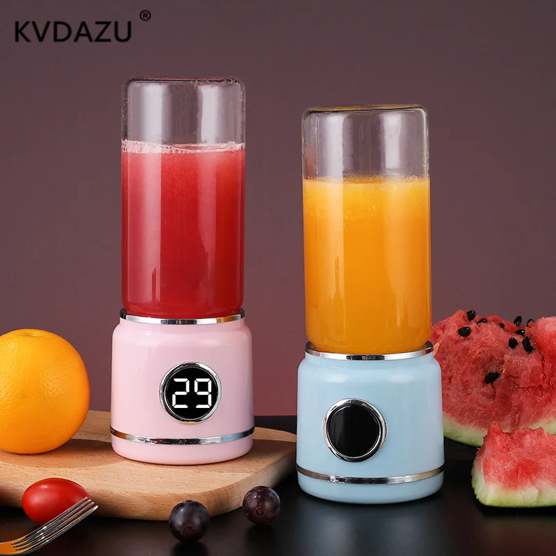 

420ml USB Rechargeable Blender Mixer Portable Mini Juicer Juice Machine Smoothie Maker Household Small Juice Extractor Glass cup