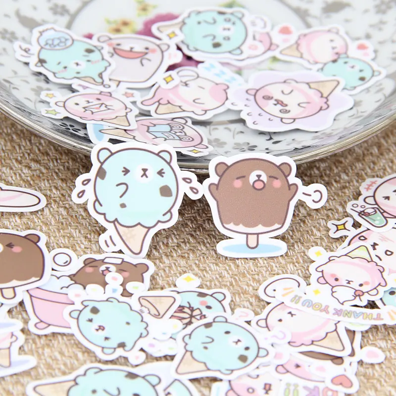 

40pcs Lovely Iceream Cute Ice-cream Cone Scrapbooking Stickers DIY Craft Sticker Photo Albums Diary Decor