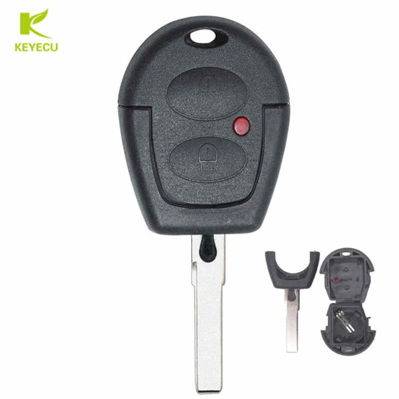 KEYECU Replacement Shell For VW Sharan Golf Passat etc.. 2 Button Remote Key Fob Case + Blank Blade