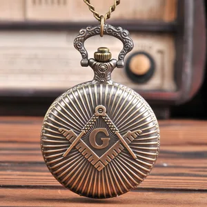 Большая винтажная бронзовая буква «G» с двумя мечами в полоску, лучший подарочные карманные часы в стиле ретро с цепочкой на талию