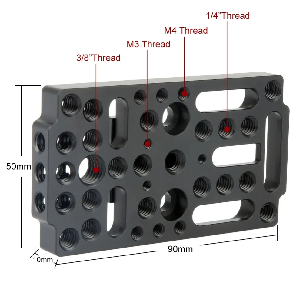 NICEYRIG Switching Cheese Easy Plate Quick Release Plate with V-Lock Male Adapter for Raiblocks, Dovetails(1 set) 1/4 3/8 Holes