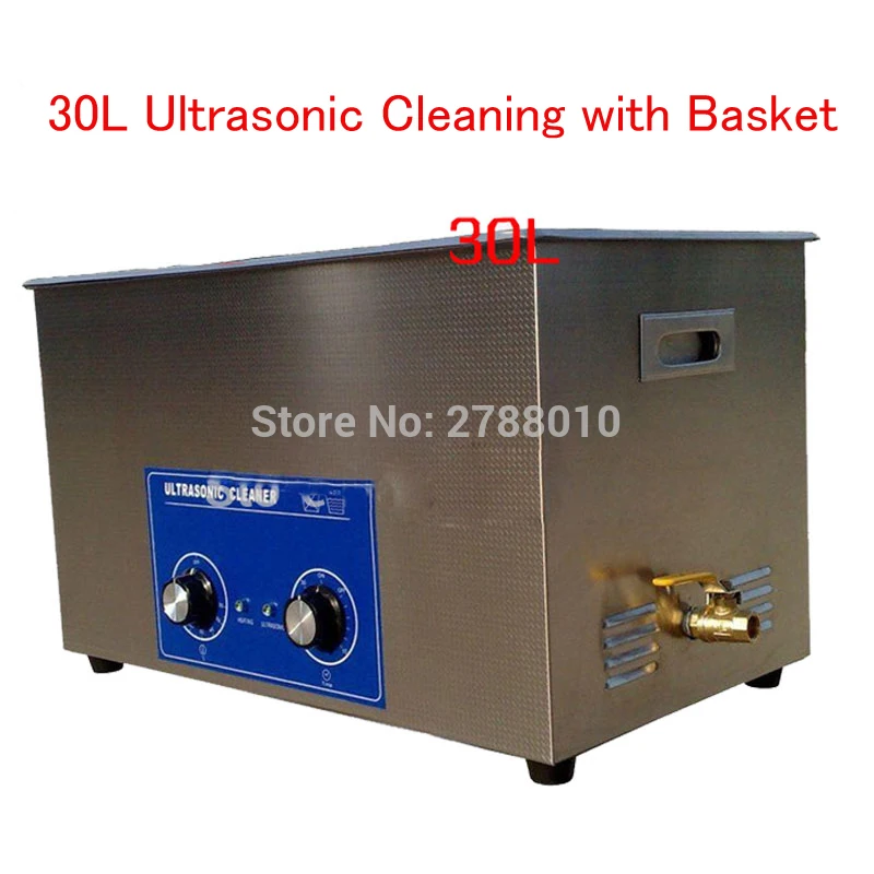 600W 30L Ultrasonic Cleaner Stainless Steel Ultrasonic Cleaning Machine with Basket Commercial Ultrasonic Jewelry Washer PS-100